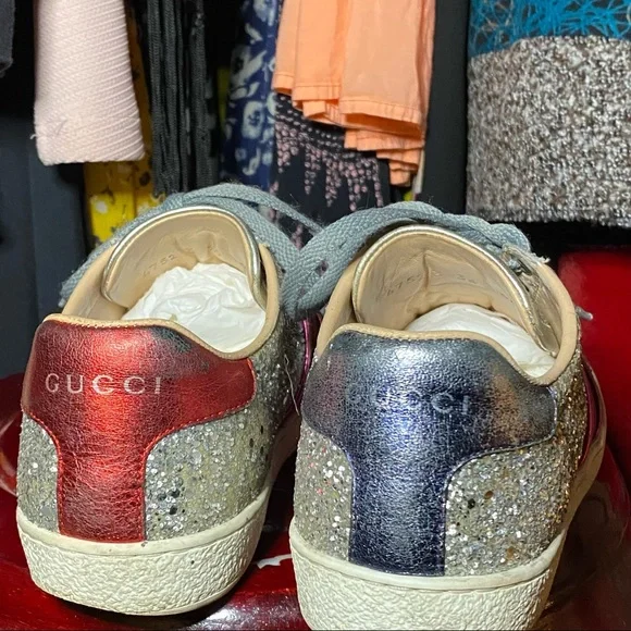 Authentic Gucci glitter sneakers - Picture 5 of 8